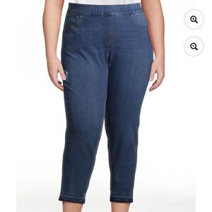 Terra and Sky Women’s Plus Size Unhemmed Jeggings Med. Denim Size 5X NWT